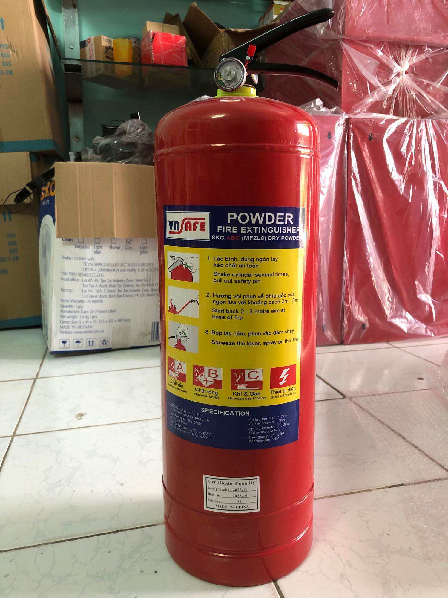 Bình chữa cháy bột 4kg ABC - Vnsafe