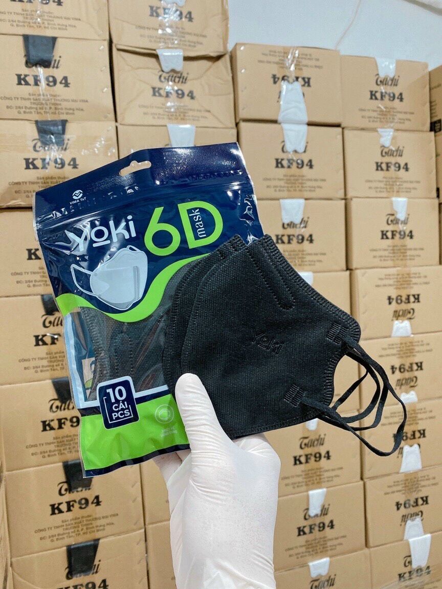 Combo 50 cái khẩu trang yoki màu đen 5 lớp kháng khuẩn