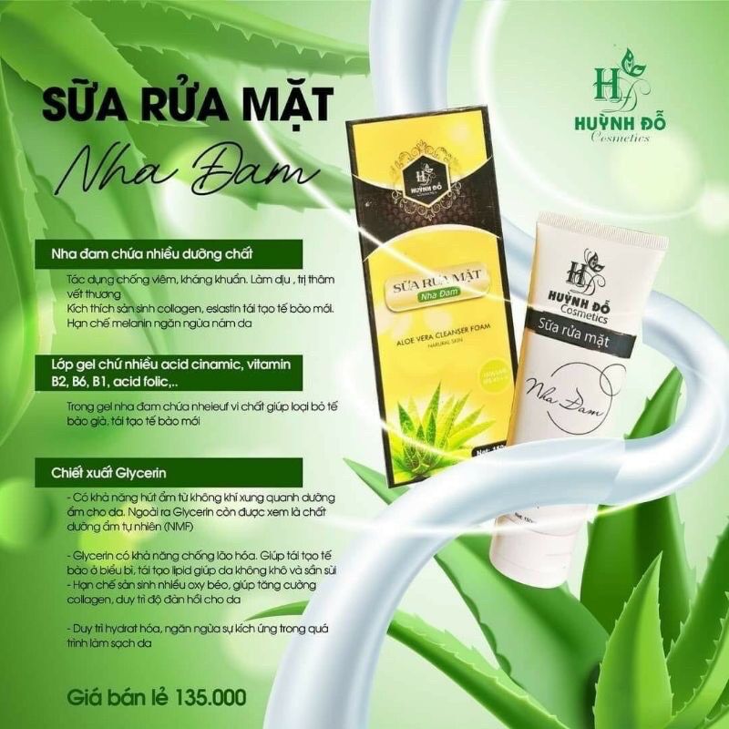 Sữa rửa mặt nha đam huỳnh đỗ