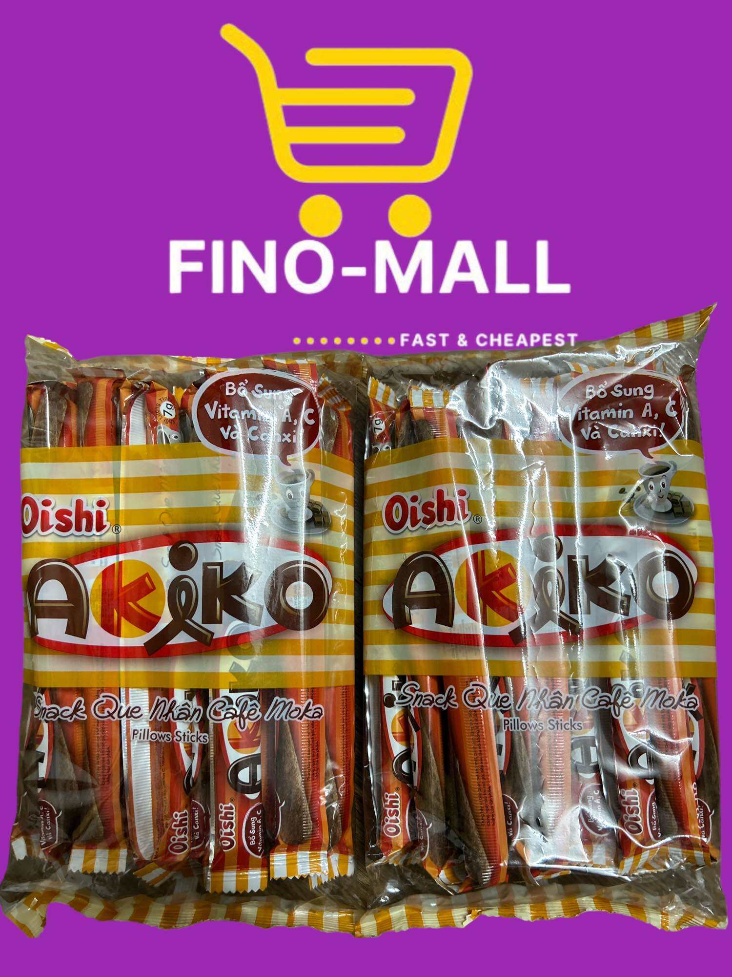 COMBO 2 x Snack Que Oishi Akiko, gói 140g, 7gx20 que gói - Nhiều hương vị