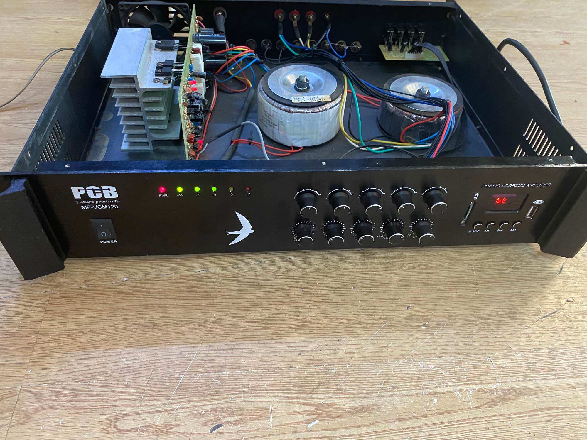 Âm ly nhà Yến MP-VCM120, amply phóng thanh, amply hội trường, amply nhà yến công suất 120w