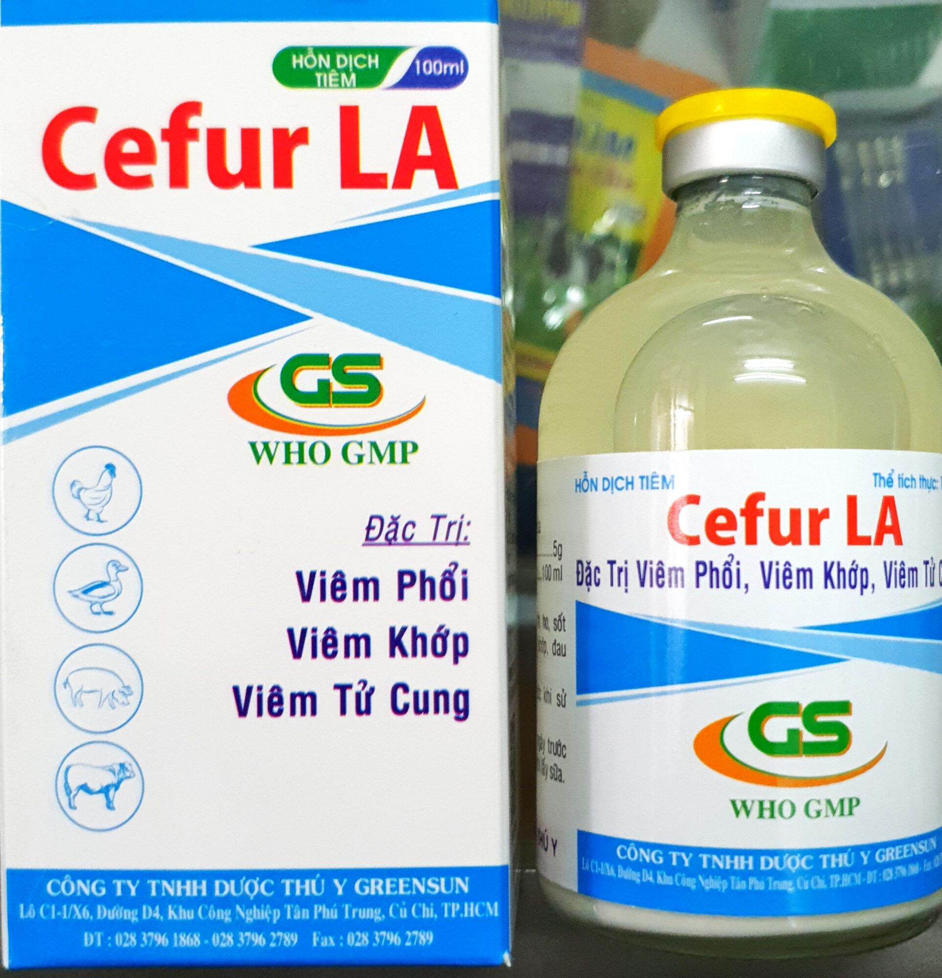Cefur LA (100ml) - Ceftiofur tác dụng kéo dài, đặc trị viêm phổi, sốt đỏ, sưng phù đầu cho gà đá
