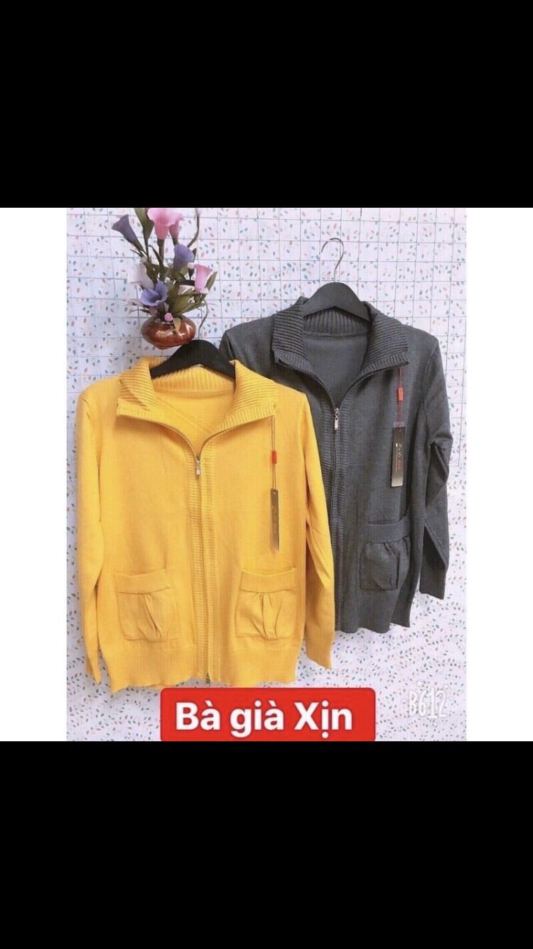Áo khoác thun len trung niên dây kéo hàng qc