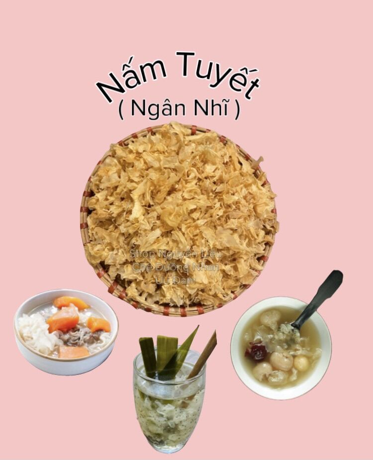 Nấm tuyết vụn (ngân nhĩ) - Nấm tuyết vụn loại vàng tự nhiên không tẩy
