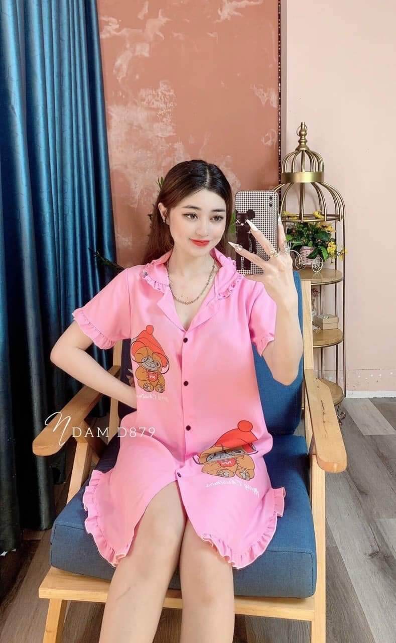 Đầm ngủ mặc nhà sơ mi cho nữ