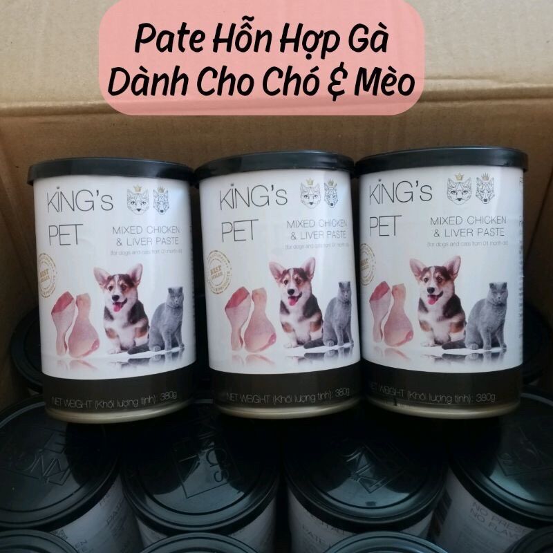 🛒 saigon pets shop - combo 3 lon pate kings pet hỗn hợp gà & gan cho chó và mèo