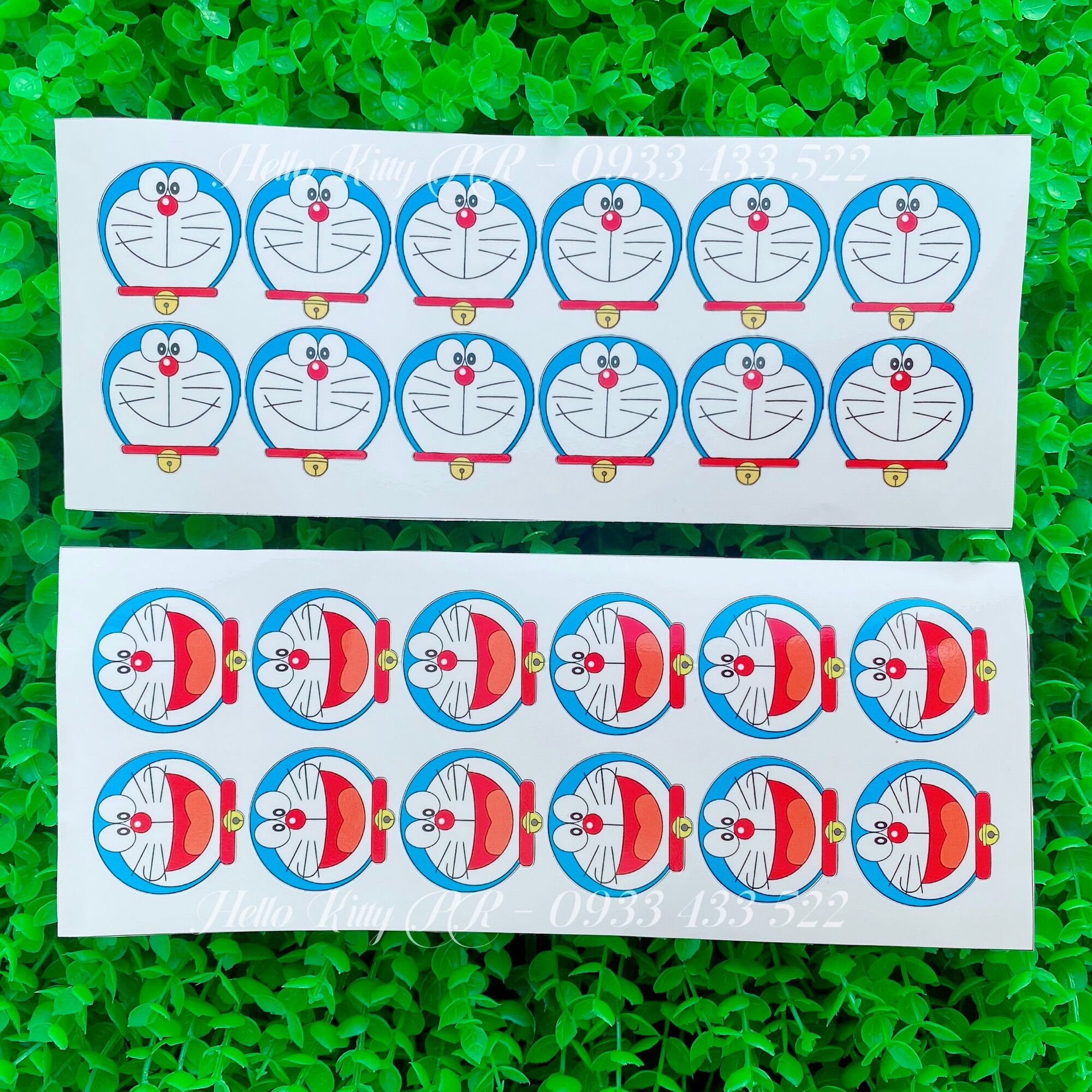 Decal dán trang trí ( dán điện thoại, nón bảo hiểm, dán xe, ổ điện ) Hello Kitty - Doremon Doraemon