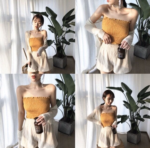 🎀 ÁO ỐNG NHÚN THUN Fom CROPTOP