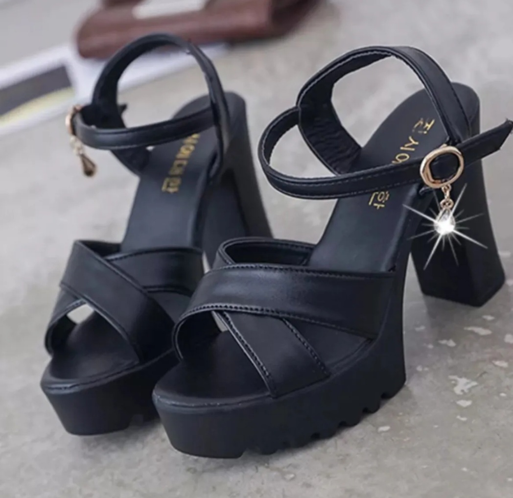Sandal guốc đế xuồng 9f quai bắt chéo xinh xắn