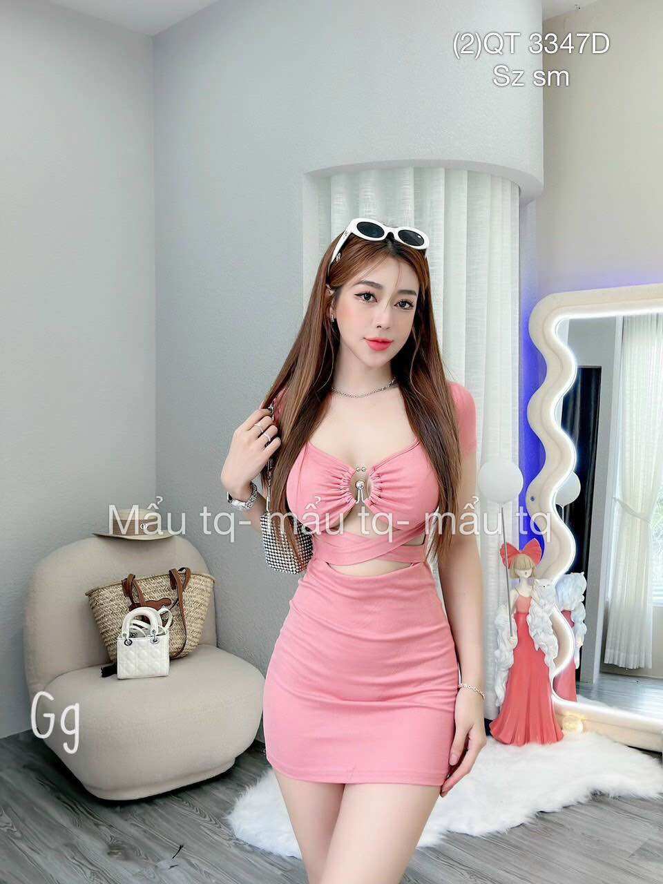 ĐẦM BODY TAY NGẮN KHOÉT EO SIÊU HOT