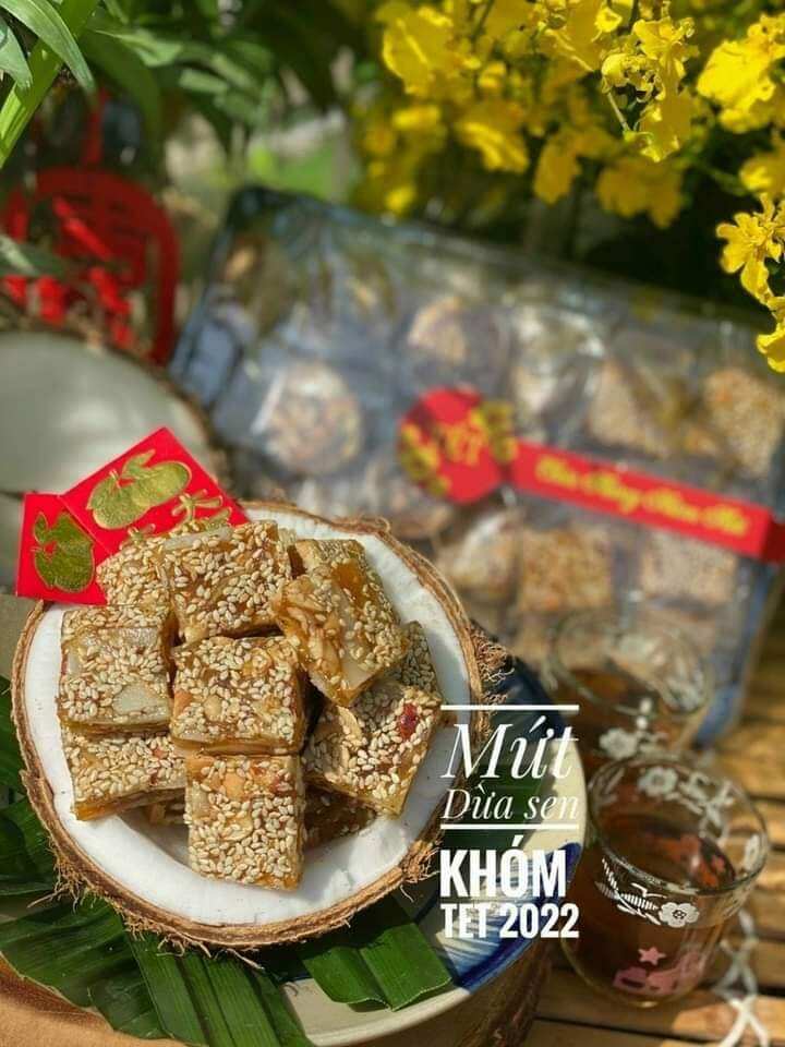 Mứt khóm dừa non dẻo viên 500g