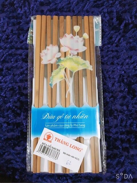 Đũa gỗ Thăng Long sao đá (vỉ 10 đôi)