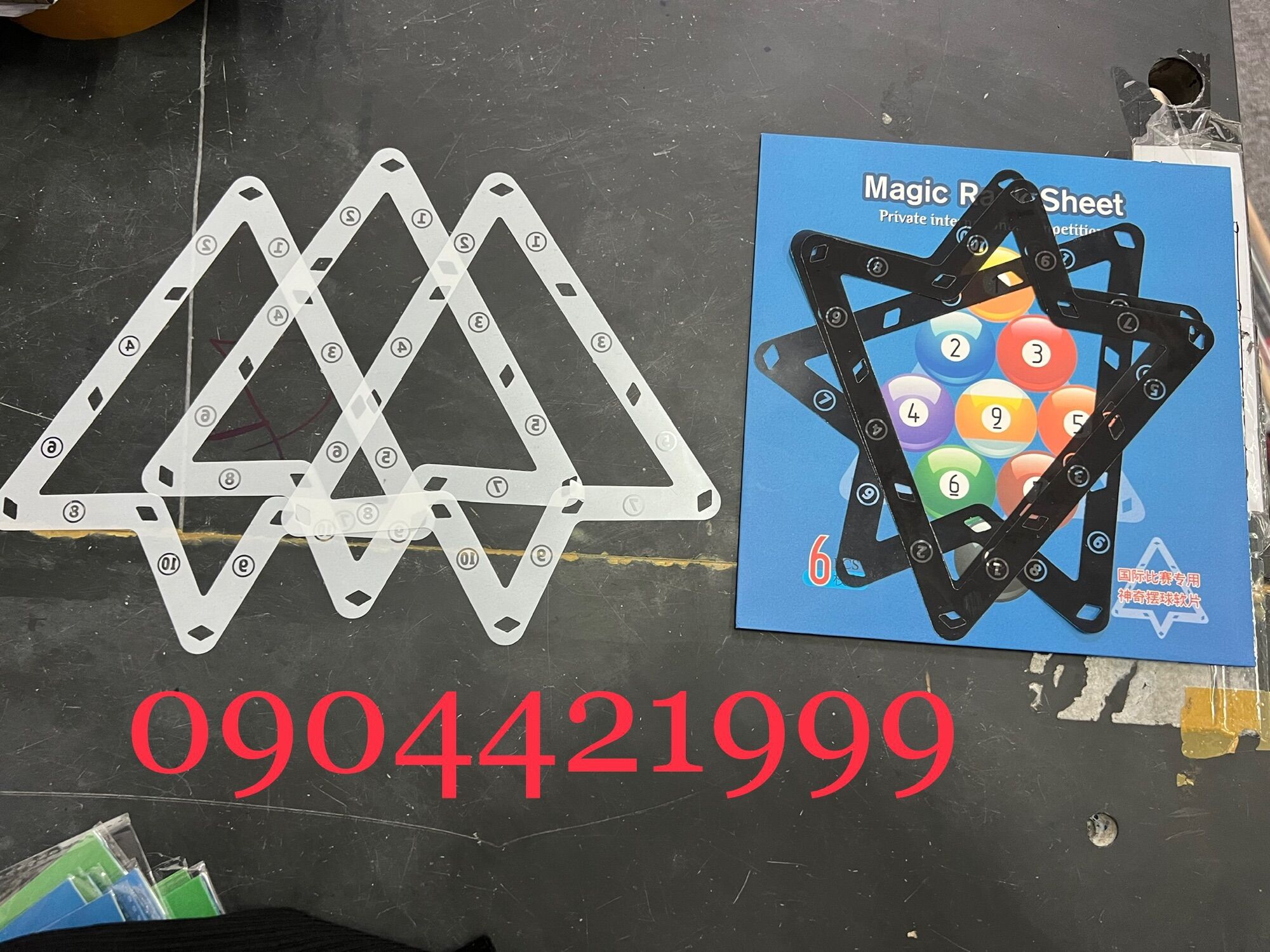 Phim xếp bida lỗ 9Bi (bộ 6 cái)