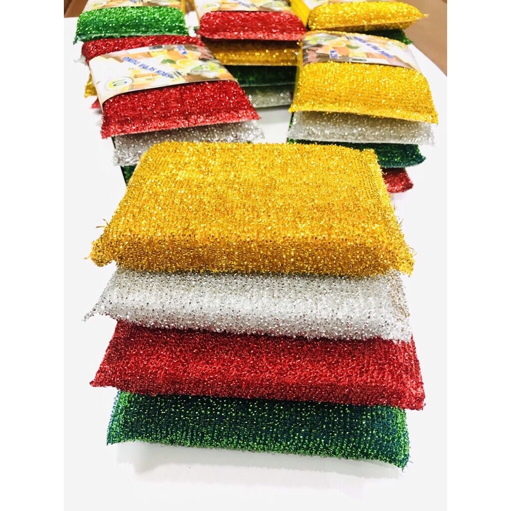 Sỉ _ 60 Miếng Rửa Chén Kim Tuyến (Loại tốt, Hình thật)