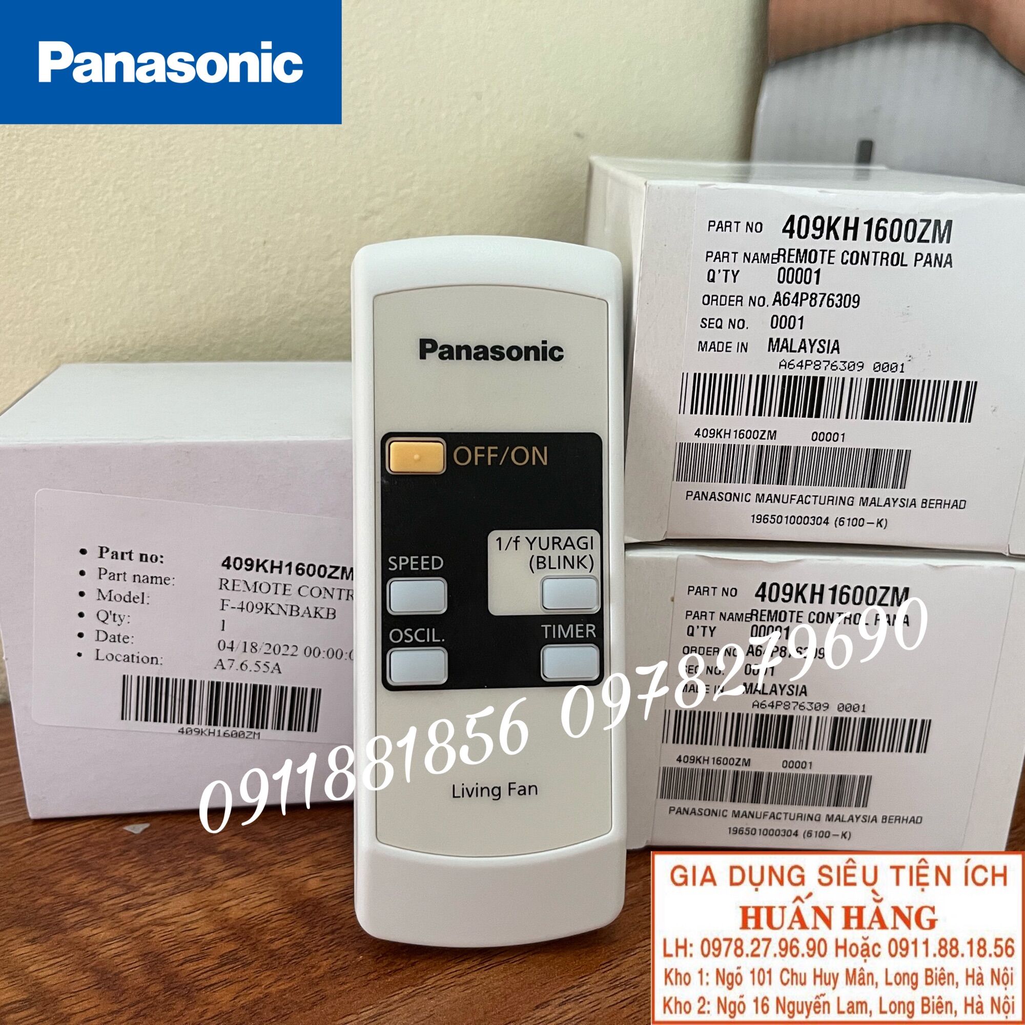 Điều khiển // remote, chụp khoá cánh và đỡ lồng quạt panasonic f-409m f-409k và quạt kdk p30kh