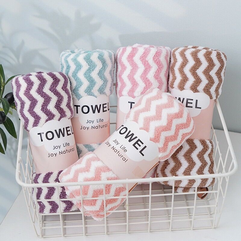 [Siêu Rẻ] Set 10 khăn mặt Hàn kẻ, mềm mịn, thấm hút tốt, 30*50cm