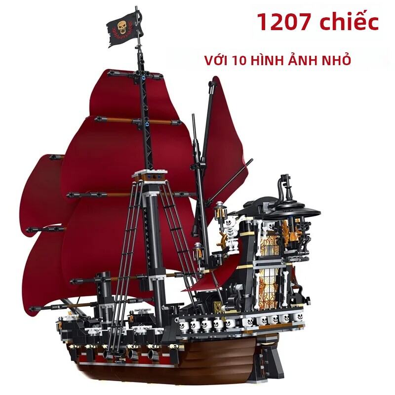 Cướp Biển Vùng Caribe Nữ Hoàng Trả Thù Tàu Chiến Ngọc Trai Đen Thuyền Buồm Khối Xây Dựng Bộ Kid Đồ C