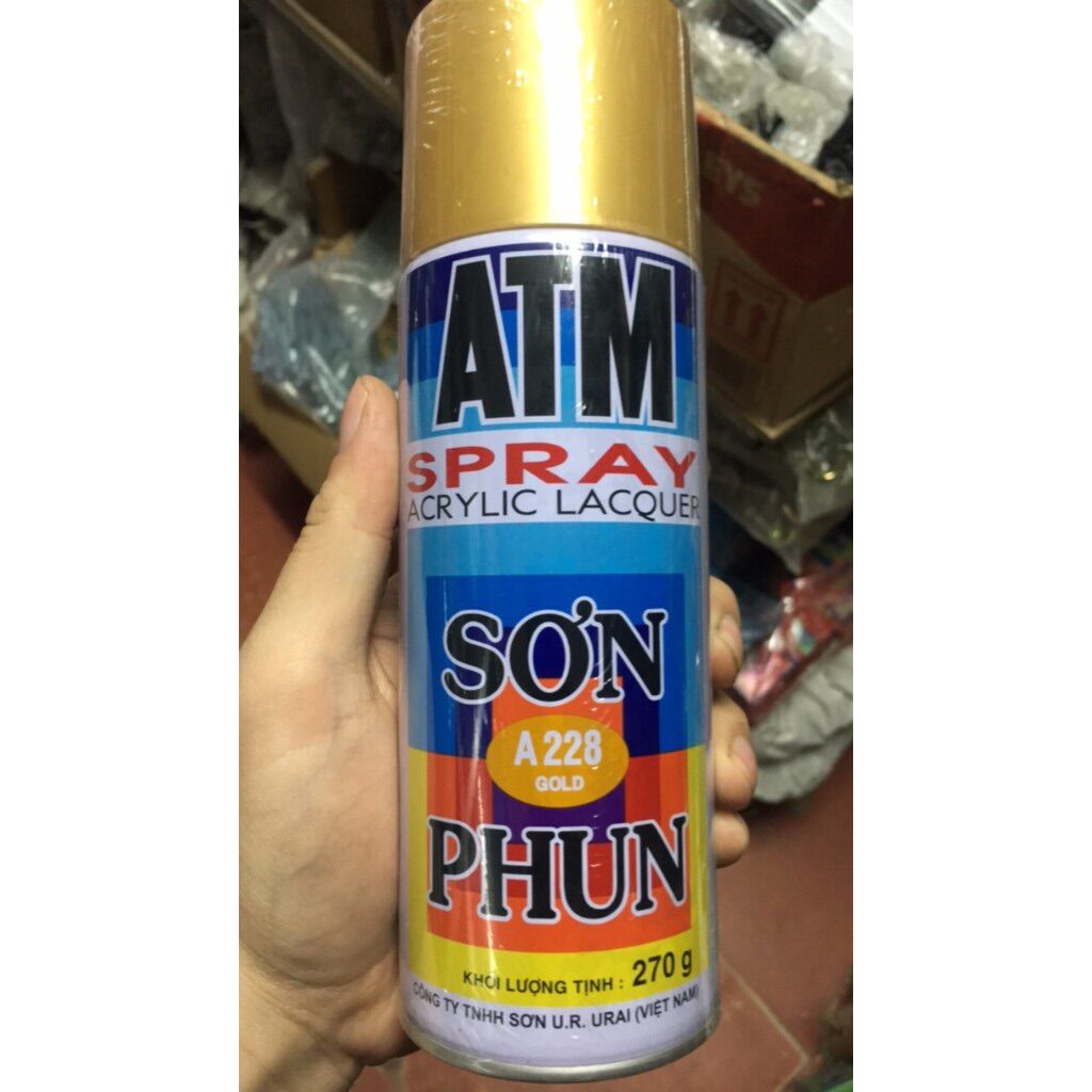 Sơn phun sơn xịt màu nhũ đồng Gold A228
