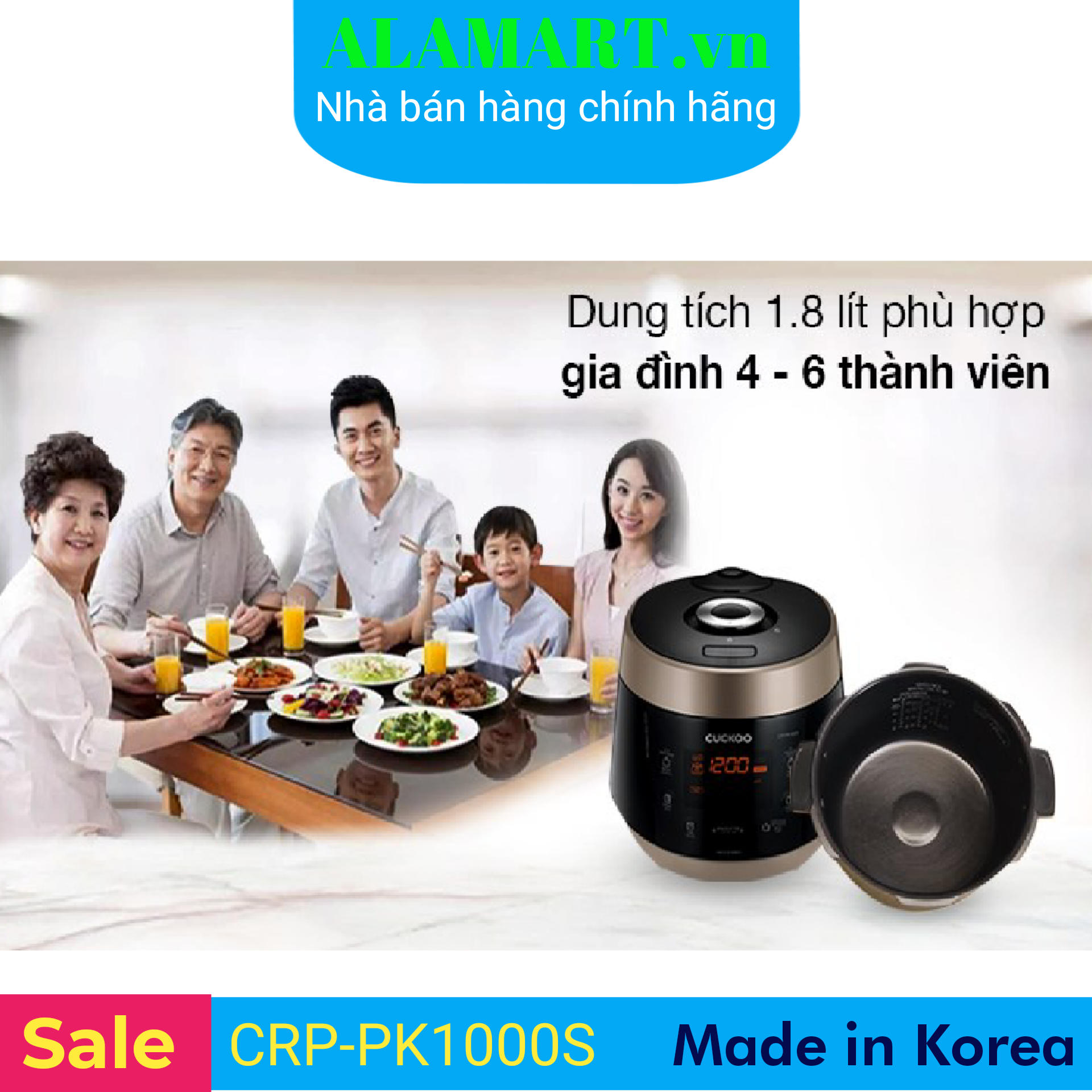 Nồi cơm Áp suất Điện tử Cuckoo CRP-PK1000S