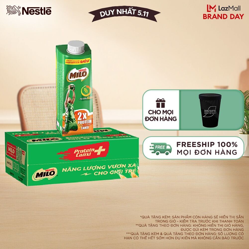 [FREESHIP TOÀN QUỐC] Sữa Lúa Mạch Nestlé® MILO® Teen Protein Canxi Thùng 24 hộp x 210 ml (24x210ml)