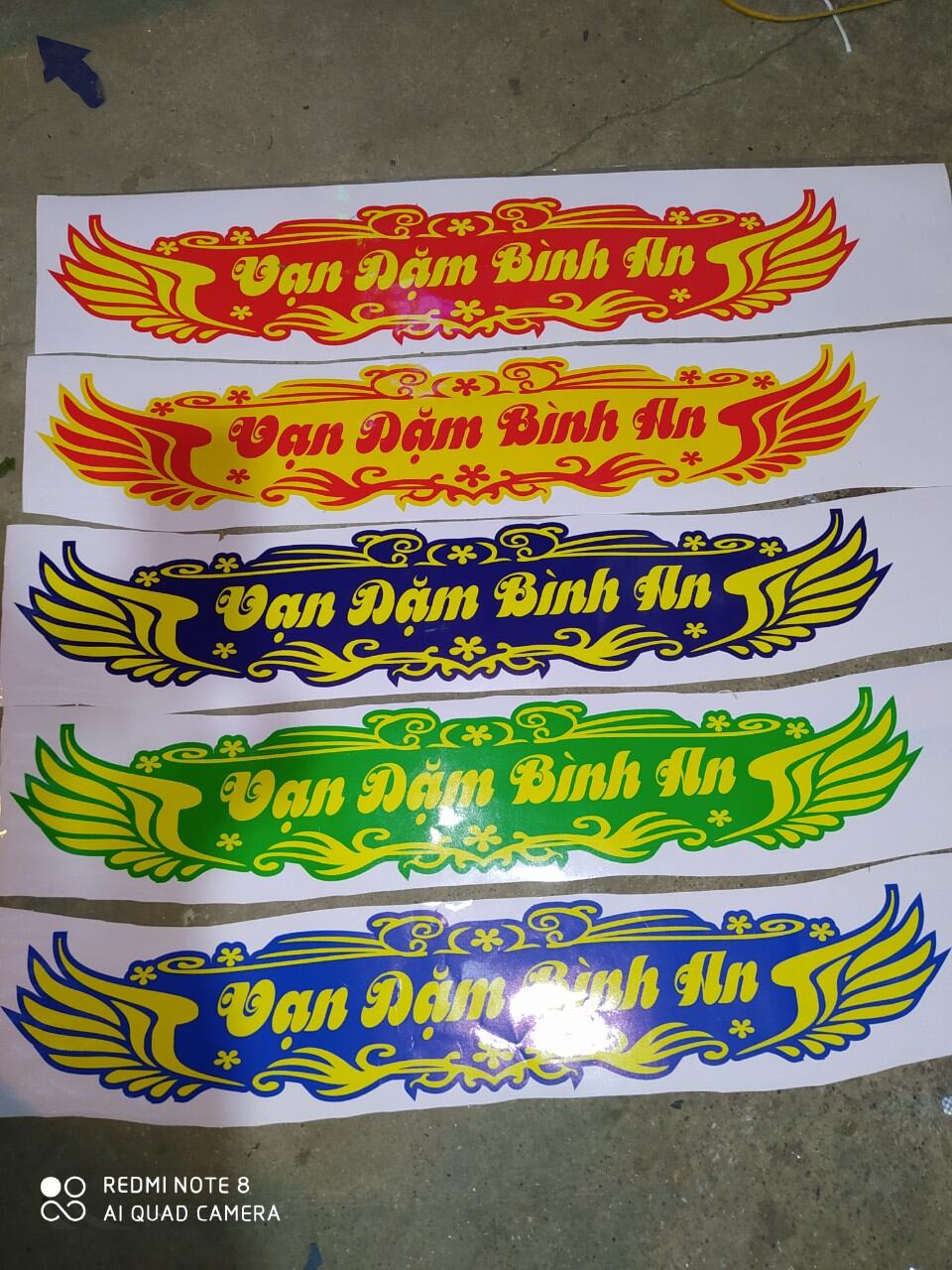 Tem decal vạn dặm bình an đủ màu trang trí xe ô tô, xe tải
