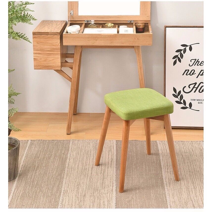 Ghế bàn trang điểm mặt đệm màu xanh cốm -GC03