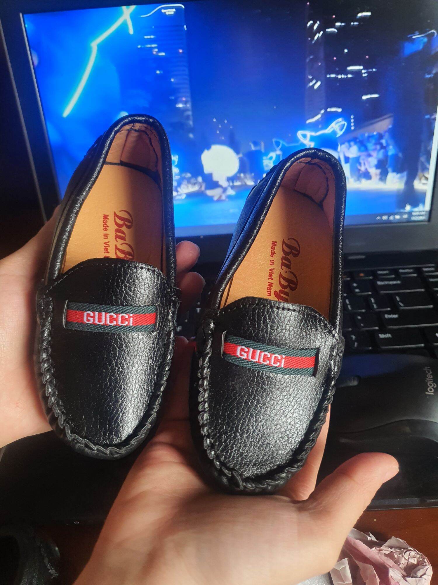 Ảnh thật giầy lười trẻ em gucciii mới giầy bé 1tuổi đến6tuổi