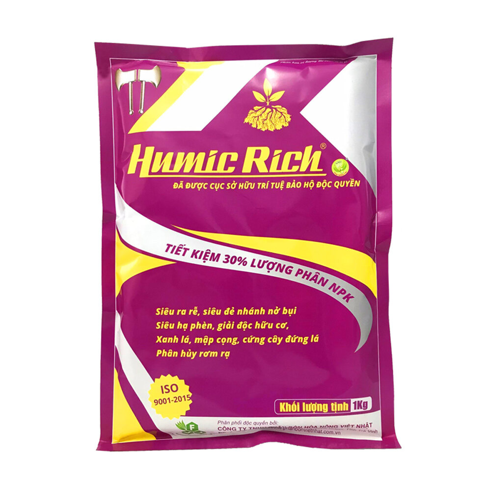 Phân bón humic rich - cao cấp - gói 1kg sử dụng cho 5000 mét vuông