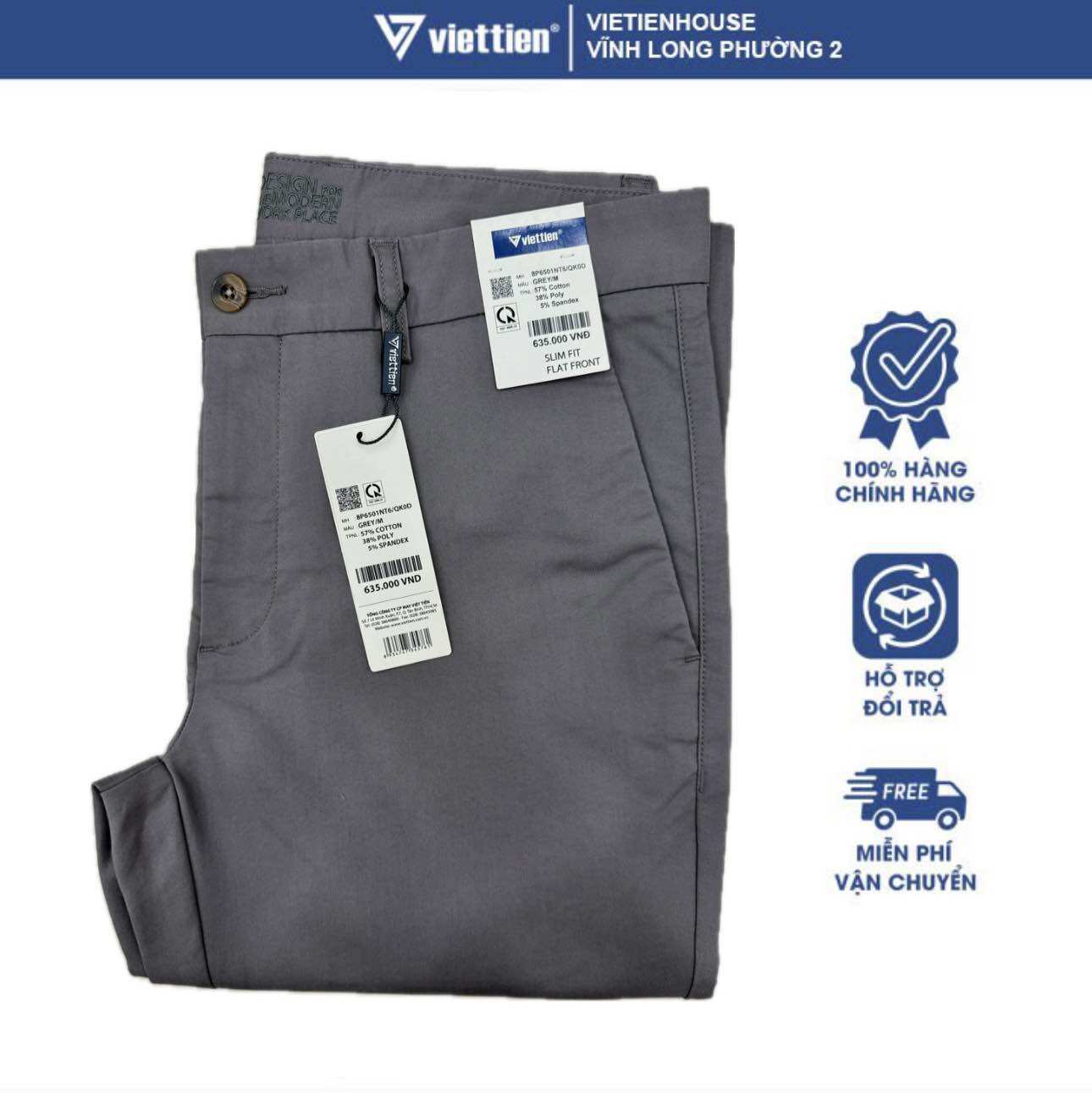 Quần Kaki nam Việt Tiến form SlimFit ôm còn size 33