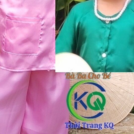 Bà Ba Cho Bé (8-45kg) - Bộ Dài Màu Trơn Vải Phi Lụa
