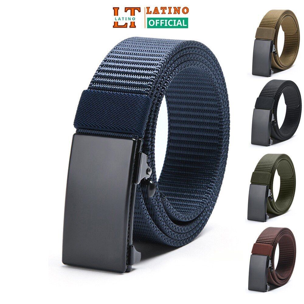 Thắt lưng nam vải dù TL101, dây nịt nam vải bố khoá tự động, bản nhỏ 3,2cm