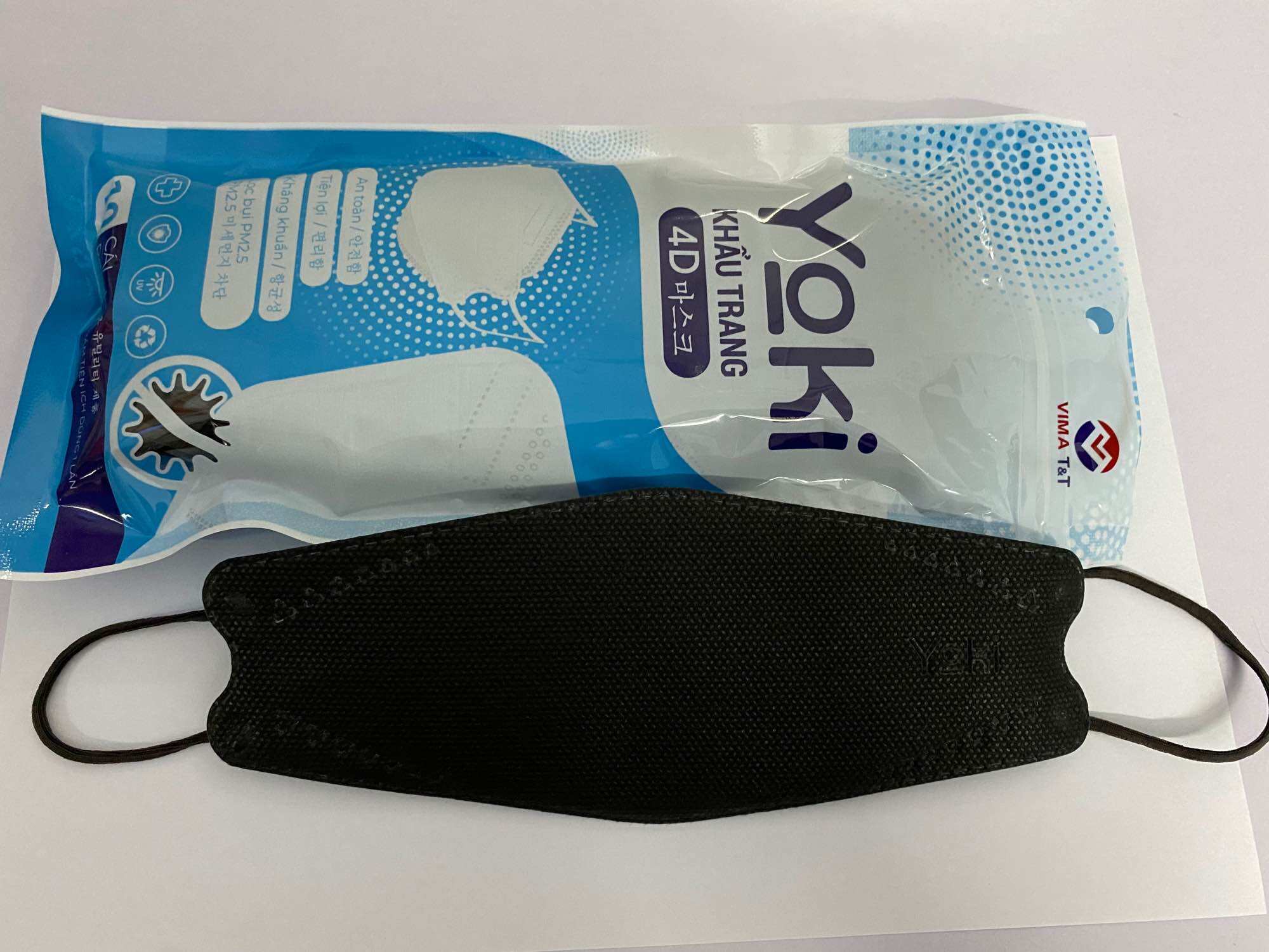 Khẩu trang 4d yoki kháng khuẩn 1 bịch/10 cái màu đen