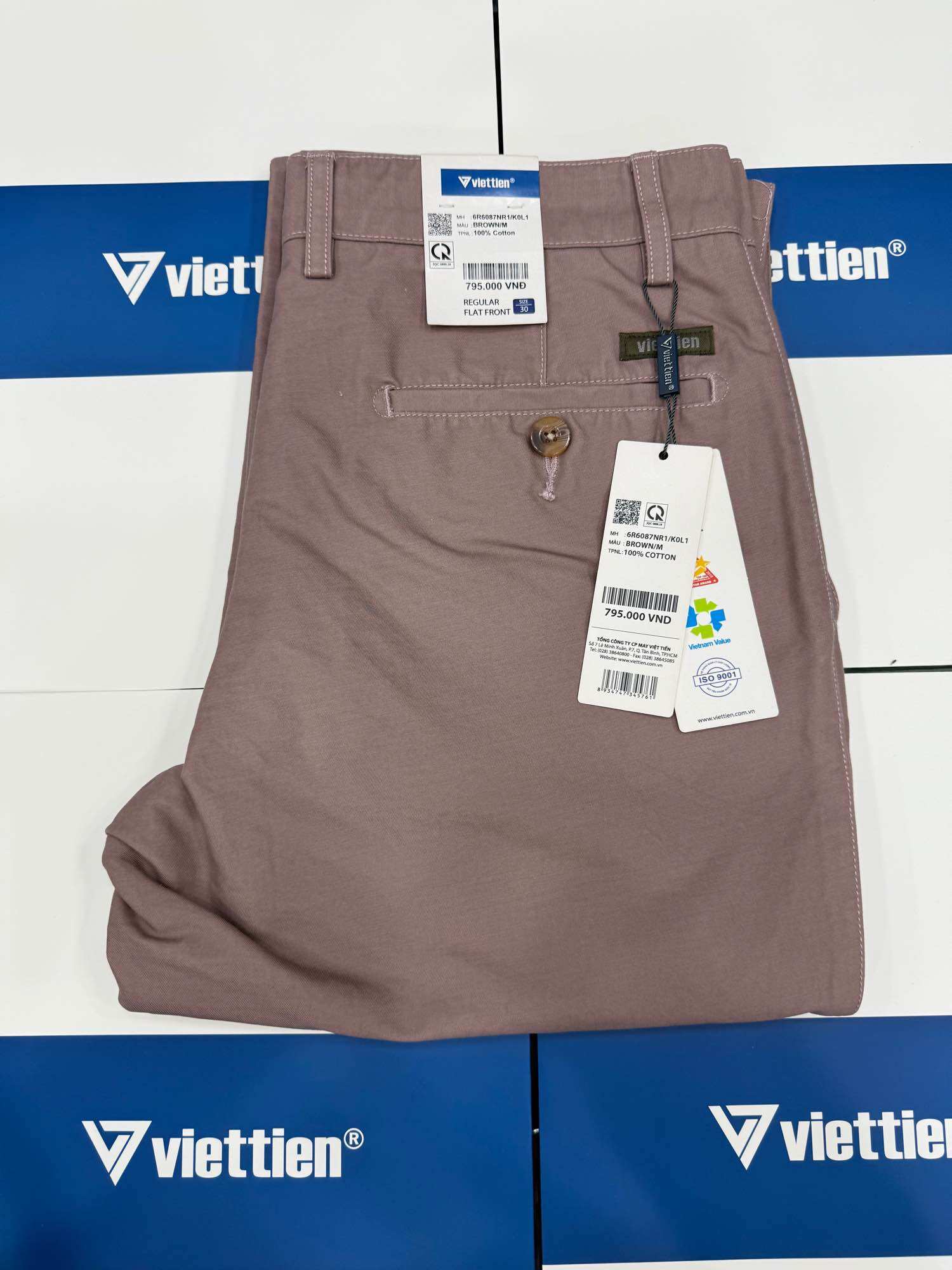  Quần Kaki nam Việt Tiến ống suông đủ size  6R6087NR1  