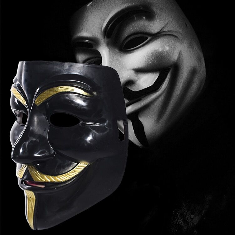 Mặt Nạ Hacker Anonymous đen bóng | Mặt Nạ Halloween Cực Ngầu
