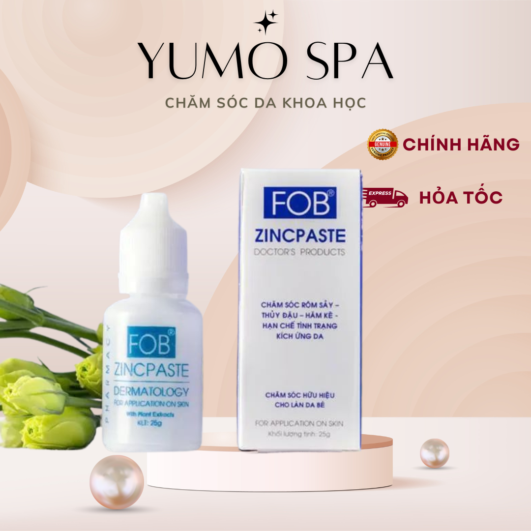 Zincpaste FOB - Chống rôm sảy, hăm kẽ, nước ăn chân, thủy đậu, chàm bán cấp, các tổn thương nung mủ, rỉ dịch