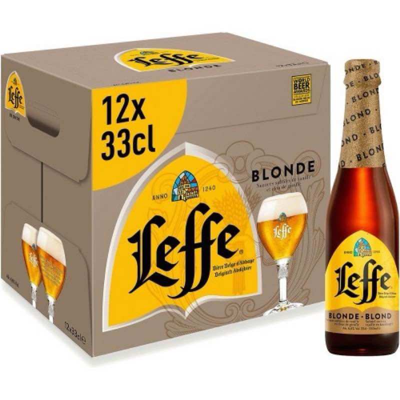 Bia leffe vàng - leffe blonde - nhập khẩu bỉ - 1 thùng 12 chai 330ml