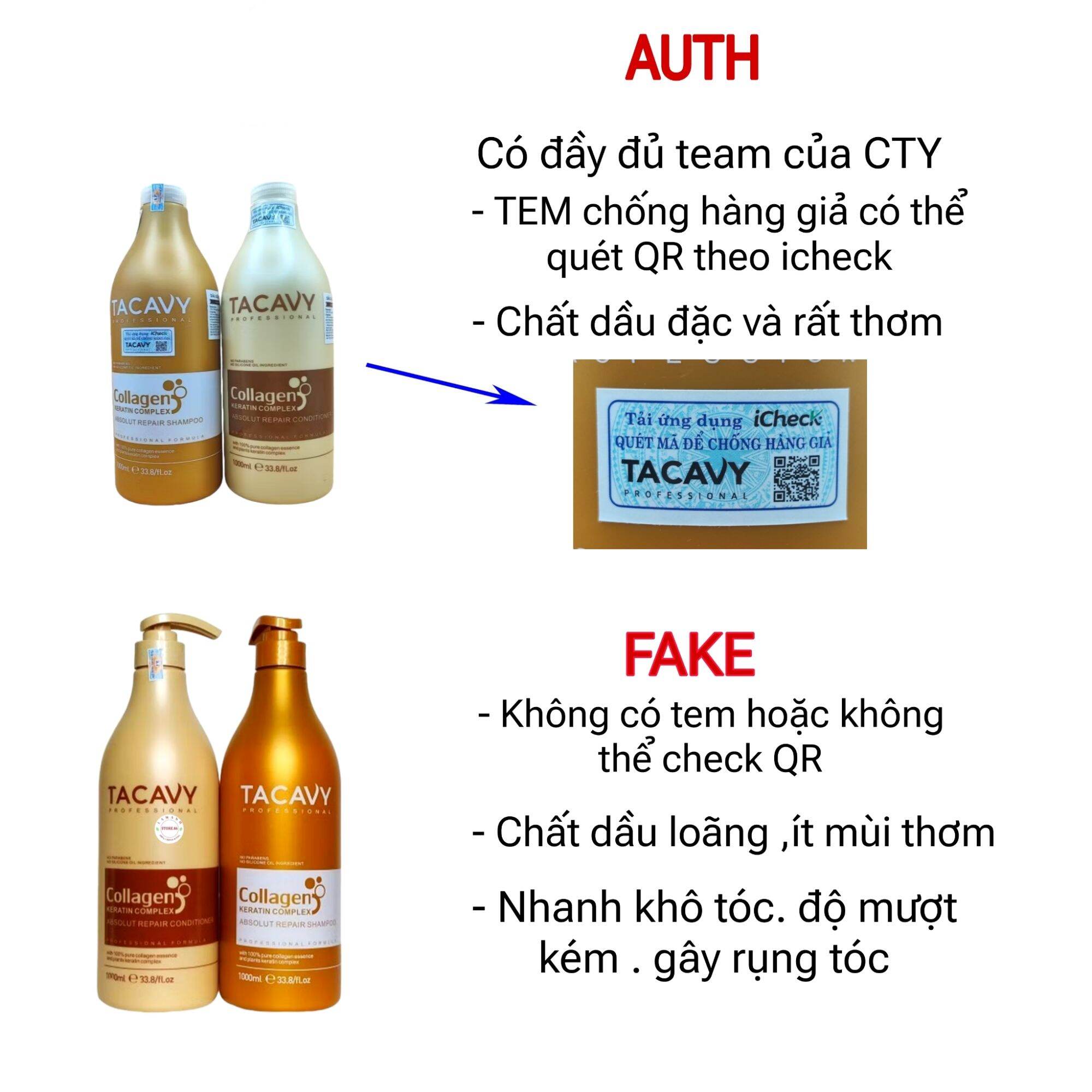 Cặp dầu gội xả tacavy 1000ml chính hãng