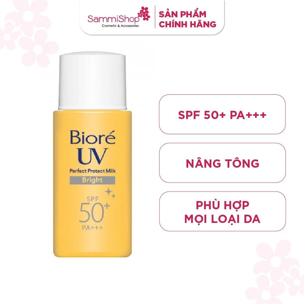 BIORÉ Kem Chống Nắng UV Perfect Protect Milk Bright SPF50+/PA+++ 25ml