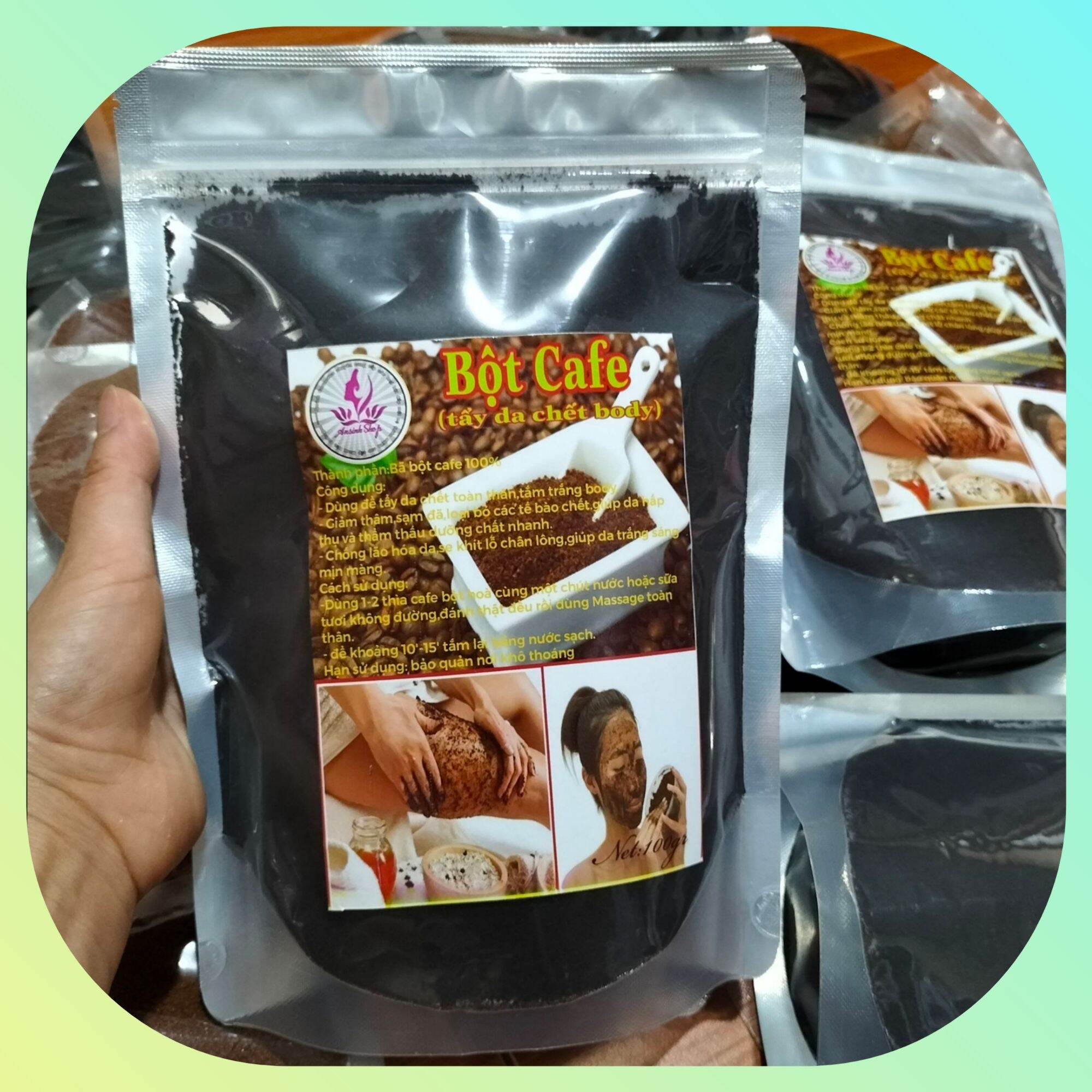 1kg bã cà phê(cafe)đắp mặt tẩy da chết, tắm trắng