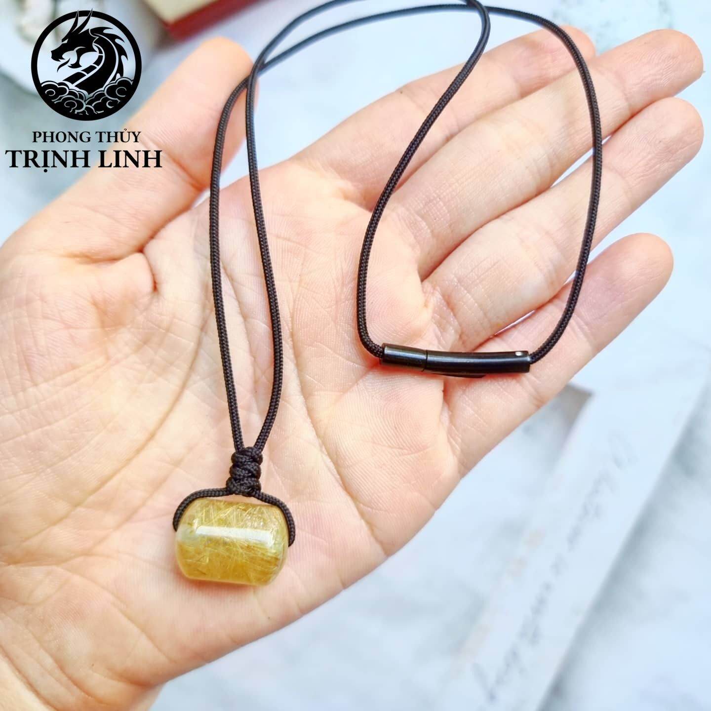 VÒNG CỔ LU THỐNG THẠCH ANH TÓC VÀNG DÂY KHÓA SIÊU BỀN