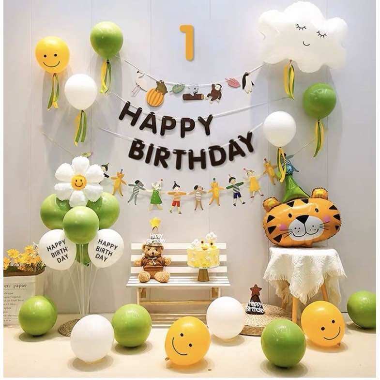 Set trang trí sinh nhật tuổi Hổ, cọp cho bé trai, trang trí sinh nhật cho bé gái, trang trí thôi nôi phong cách Hàn Quốc
