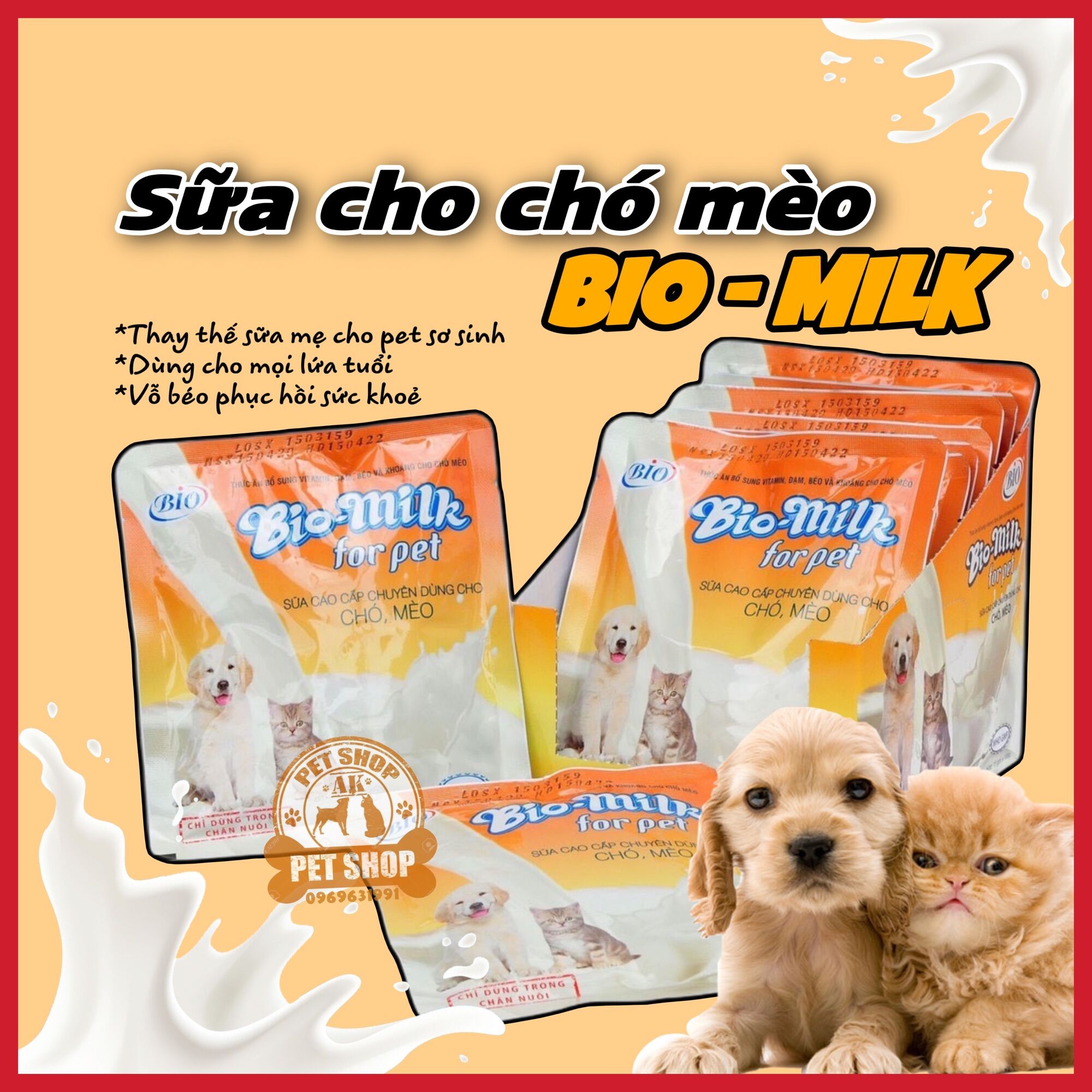 Sữa cho chó, mèo con Bio Milk 100gr