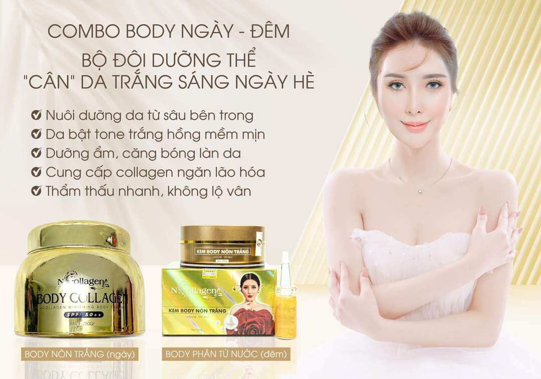body dưỡng trắng da ngày đêm ncollagen