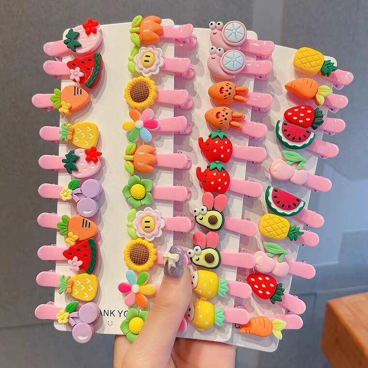 Set 10 kẹp tóc đủ mẫu dễ thương cho bé gái phong cách hàn quốc