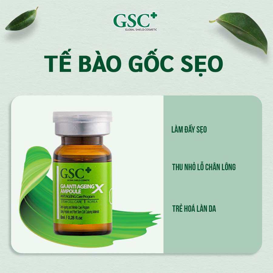 Tế bào gốc xóa sẹo thâm,sẹo rỗ, sẹo lõm GSC+ KBA+ DR Plus call GA Anti Ageing Ampoule X 8ml Thuộc nhà máy Enbioscience