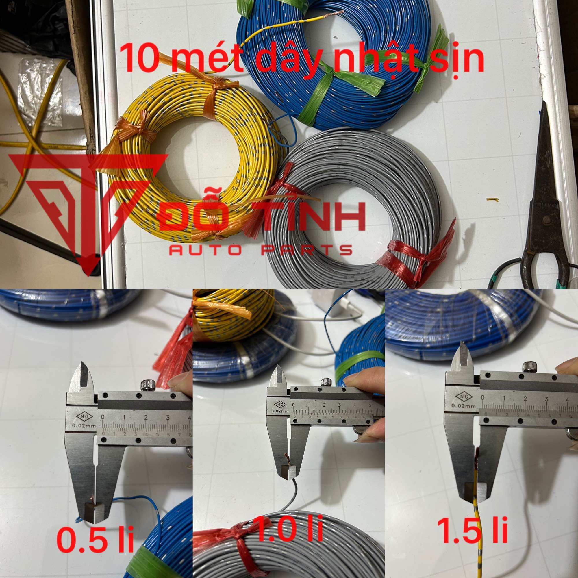 Combo 10m dây điện nhật sịn. Dây điện đơn đấu điện ô tô.