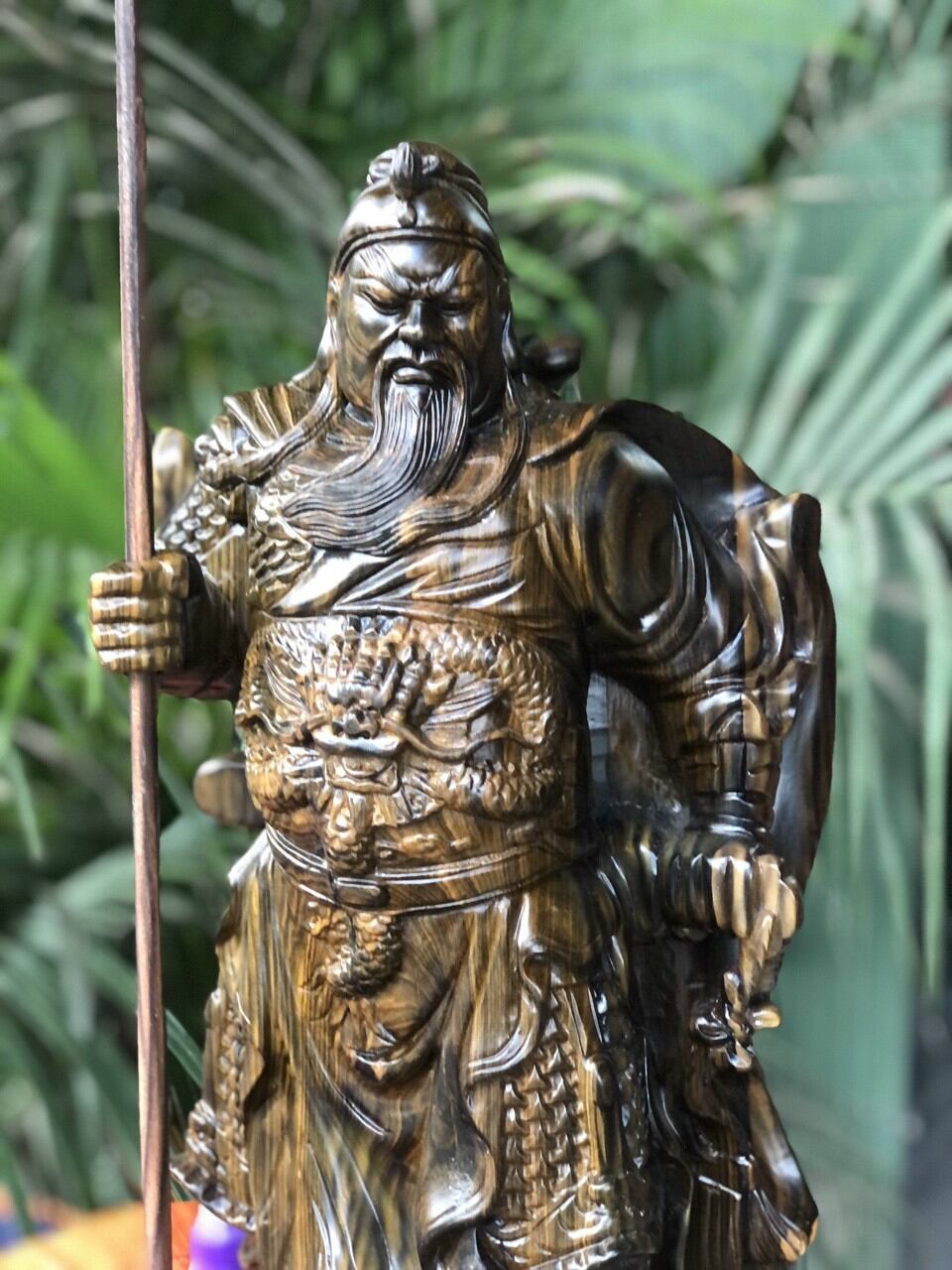Tượng quan công gỗ mun kt cao 30, 40cm