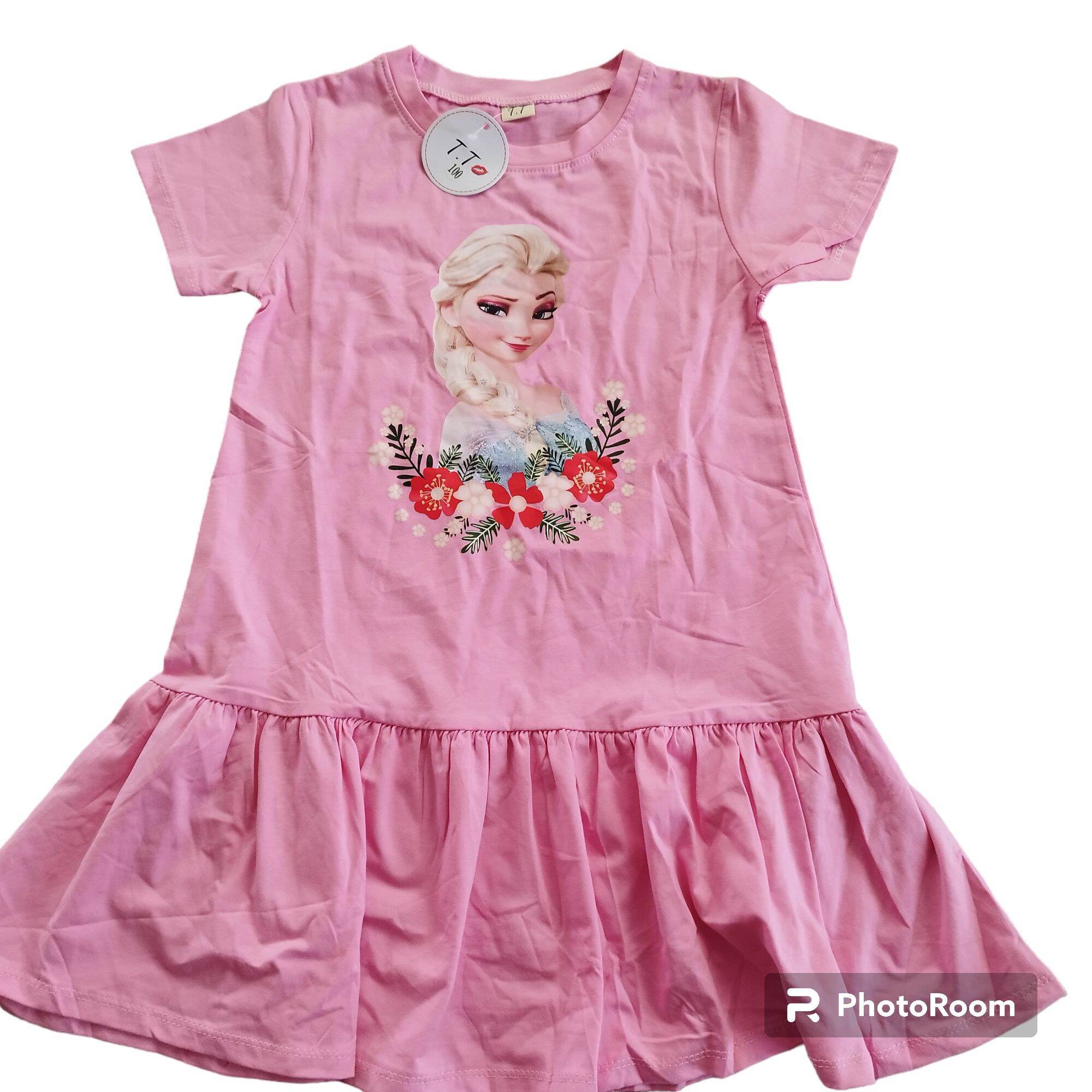 Đầm Elsa cotton tàu bé gái size 15-25kg mặc đẹp