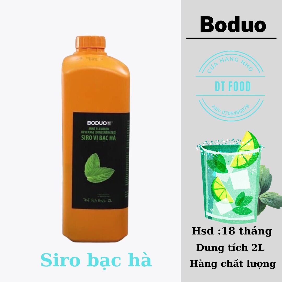 Siro bạc hà Boduo chai 2L