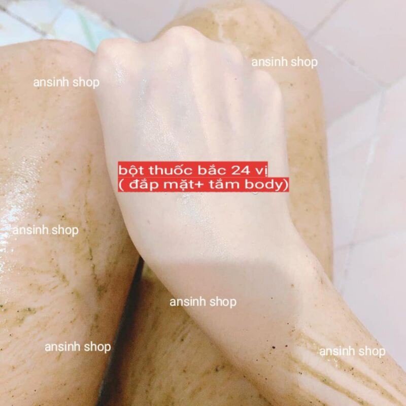500g bột  tắm trắng thuốcbắc 24 vị [đắp mặt+ tắm body] dưỡng trắng da